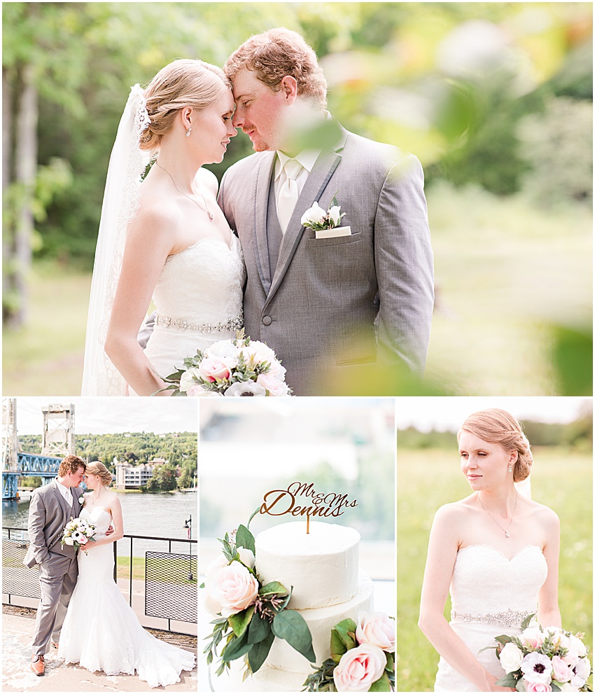Collage of images from Sevin and Emily’s Wedding in Houghton Michigan 

